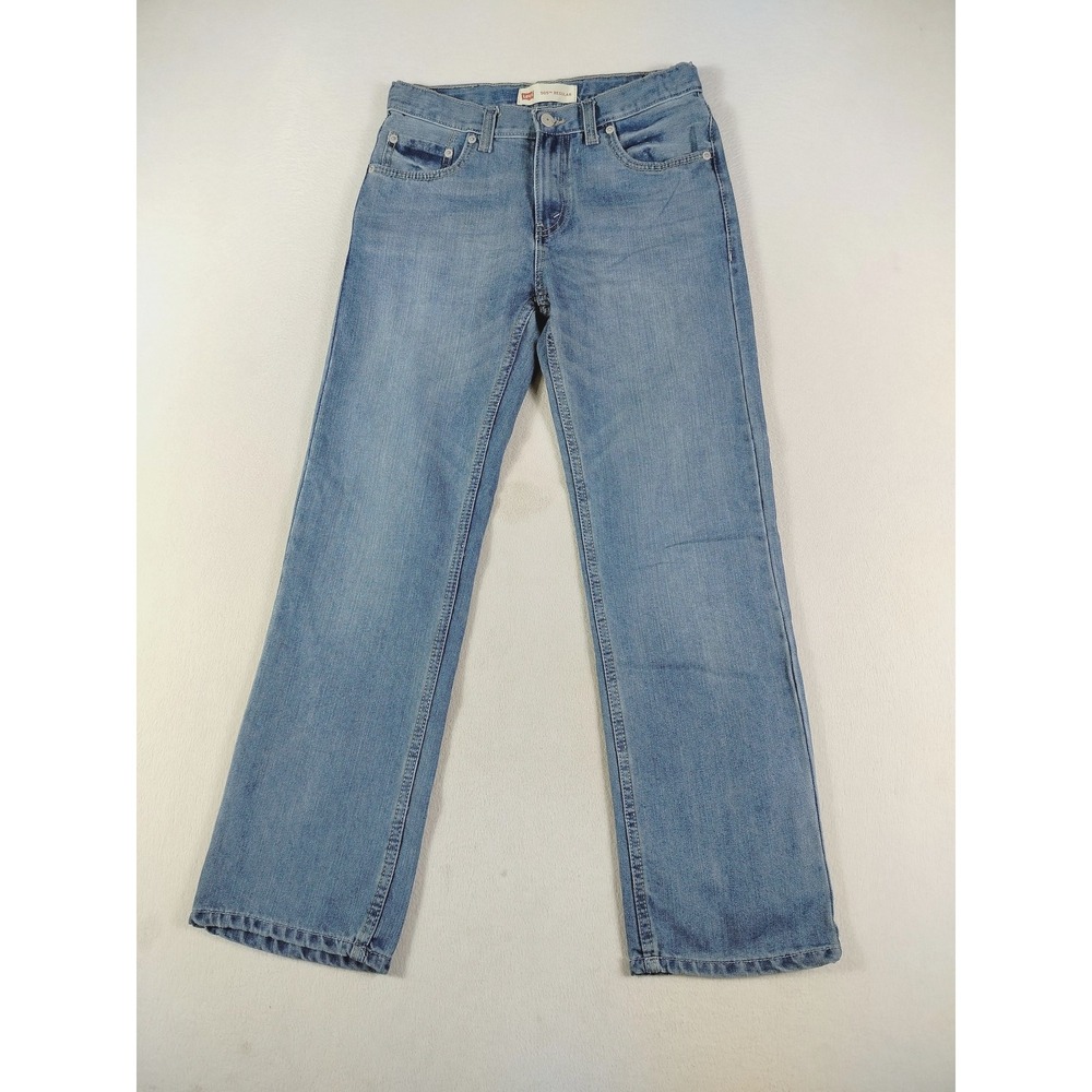 Levis 505 Regular Jeans Boys 16 Regular 28 Blue Denim Straight Classic Fit